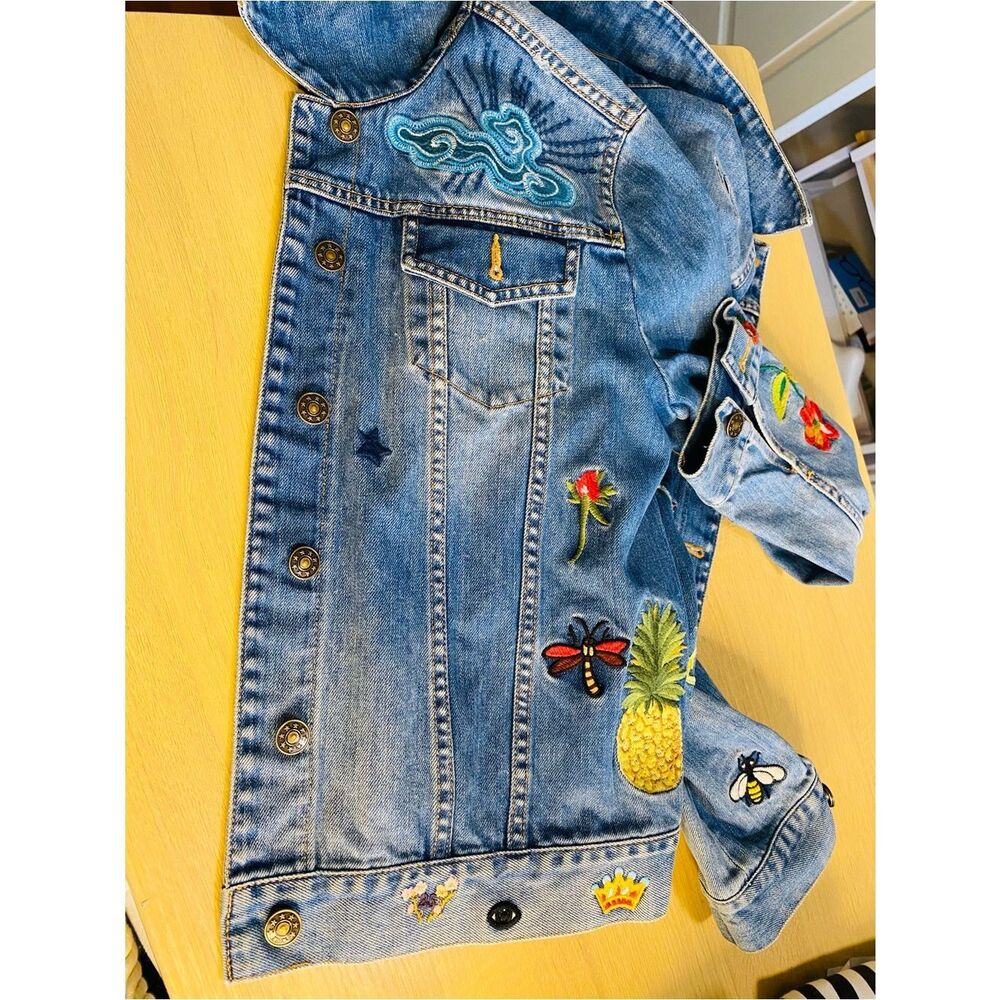 Gucci California Embroidered GG Denim Jacket Size Small - Picture 11 of 17